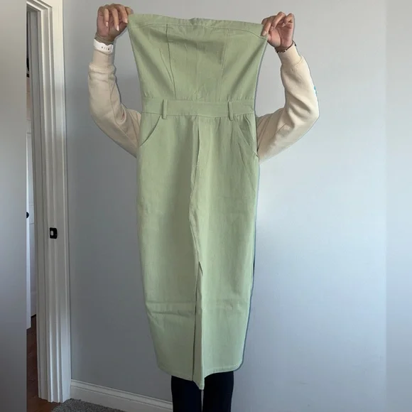 Strapless Green Dress - Picture 1 of 5